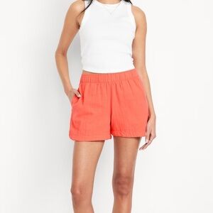 Women's Coral Linen Shorts